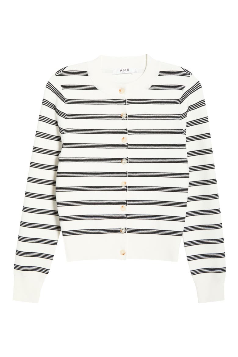 Tawni Stripe Cardigan, Alternate, color, BLACK WHITE STRIPE