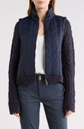 Democracy Mock Neck Quilted Two-Fer Jacket