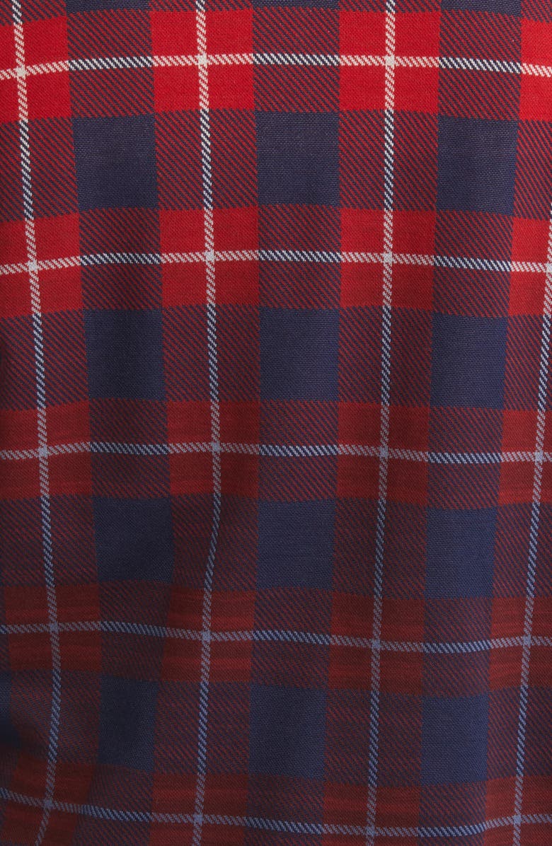 Stone Rose Plaid Jacquard Dip Dye Knit Button-Up Shirt, Alternate, color, Orange