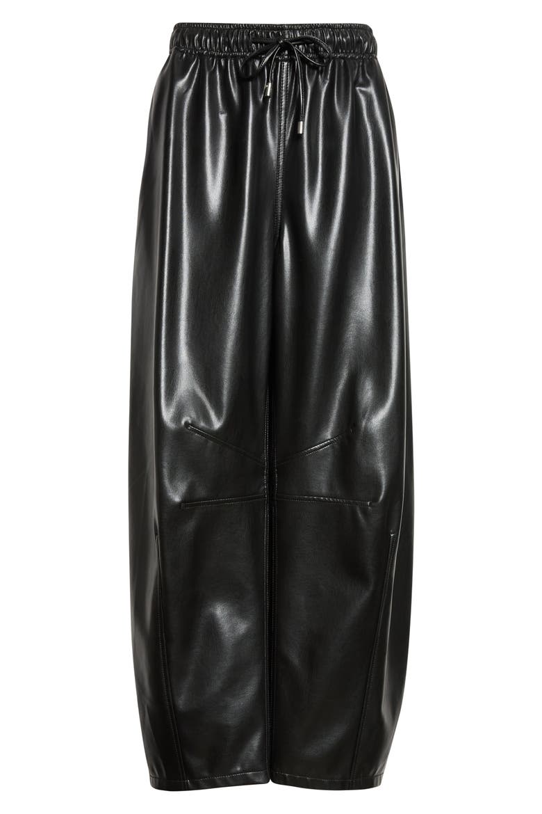 Brooks Faux Leather Jogger Pants, Alternate, color, BLACK