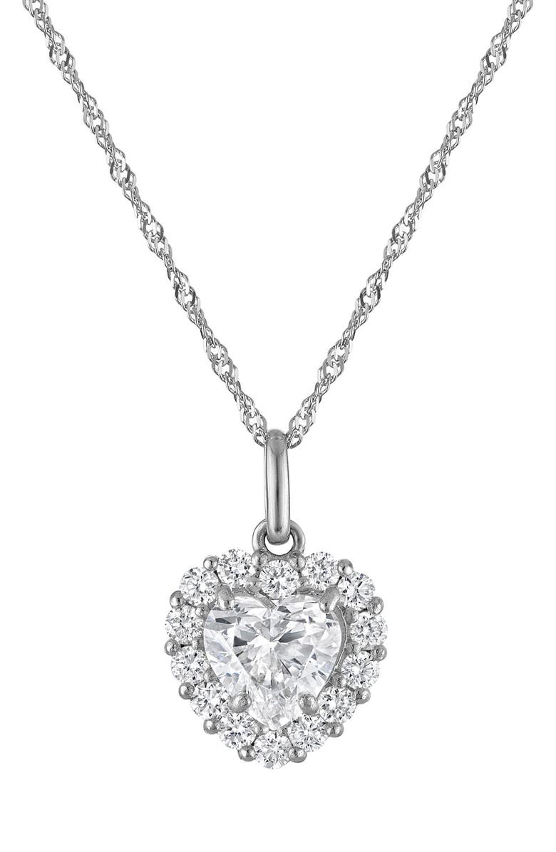 FZN 14K Gold Lab Grown Diamond Pendant Necklace, Main, color, Silver