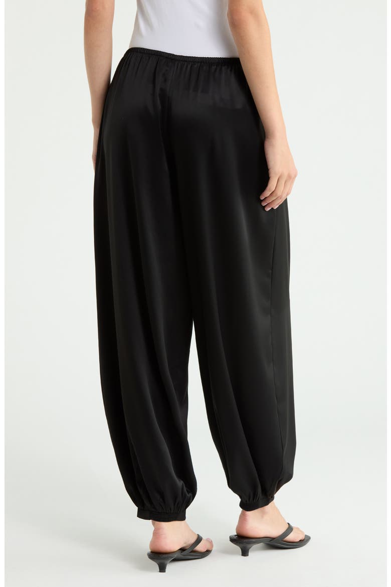 Aven Cuffed Satin Pants, Alternate, color, BLACK