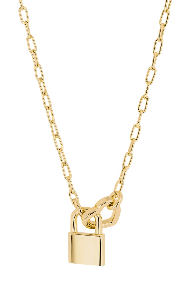 ATHRA LUXE Heart Lock Link Necklace, Main, color, 