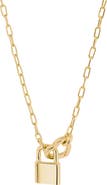 ATHRA LUXE Modern Muse Heart Lock Link Necklace