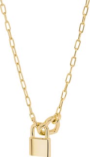 ATHRA LUXE Modern Muse Heart Lock Link Necklace