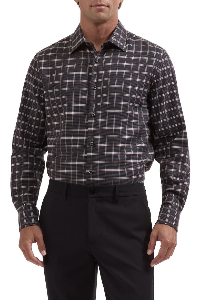 Julian Plaid Cotton and Cashmere Shirt, Main, color, ANTHRACITE