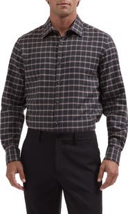 Bugatchi Julian Plaid Cotton and Cashmere Shirt