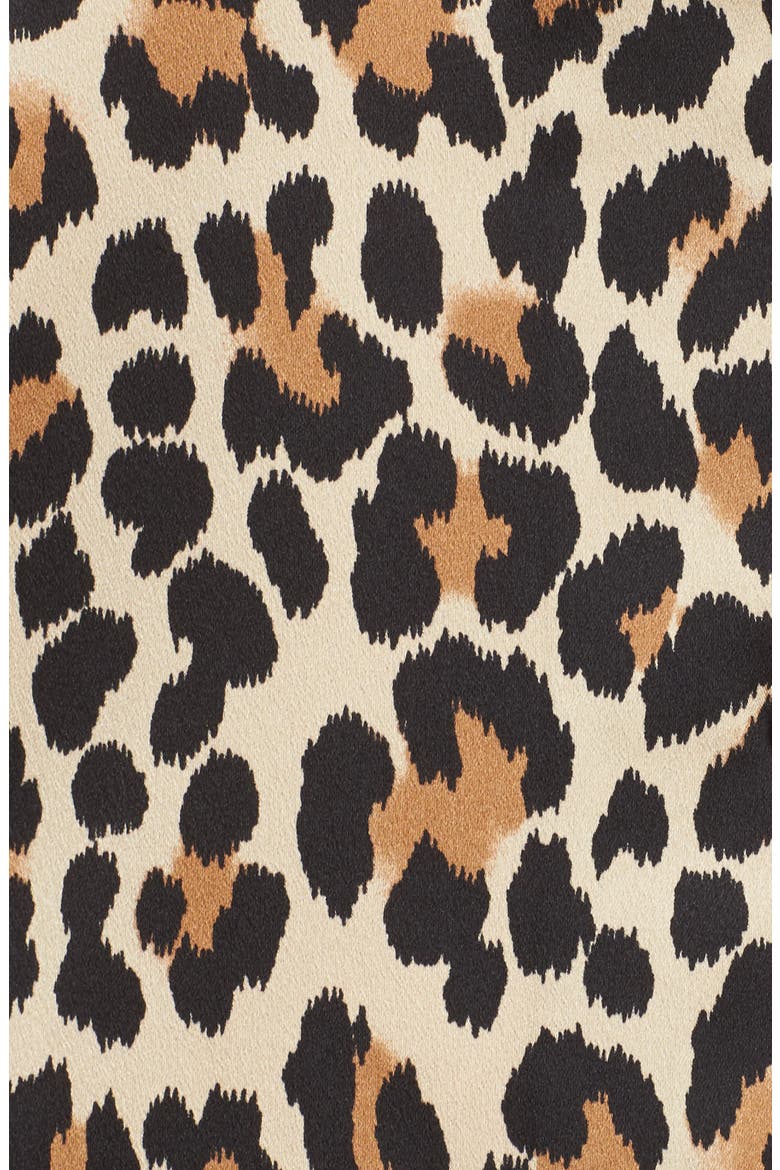 kate spade new york leopard print charmeuse pajamas & sleep mask, Alternate, color, BROWN ANIMAL