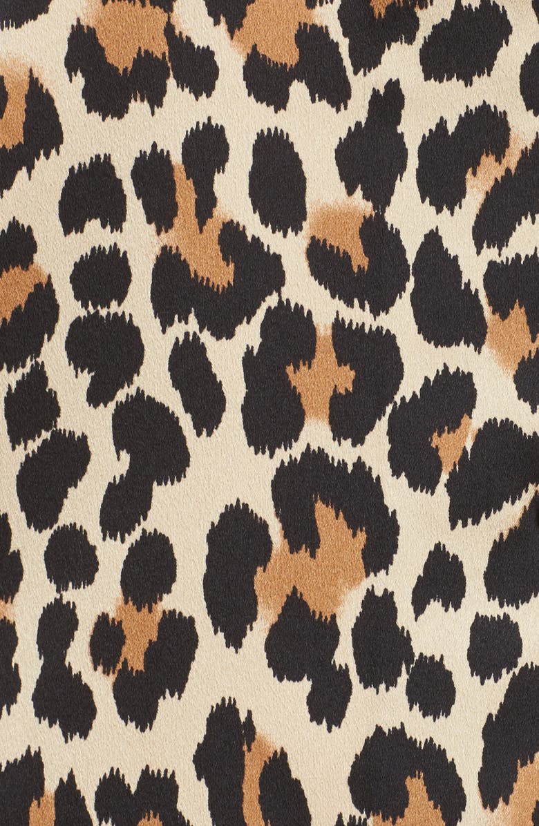 ZDNU KATE SPADE kate spade new york leopard print charmeuse pajamas & sleep mask, Alternate, color, 