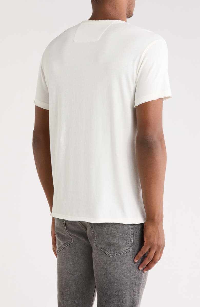 John Varvatos Peace Sign Raw Edge Cotton Graphic T-Shirt, Alternate, color, Salt