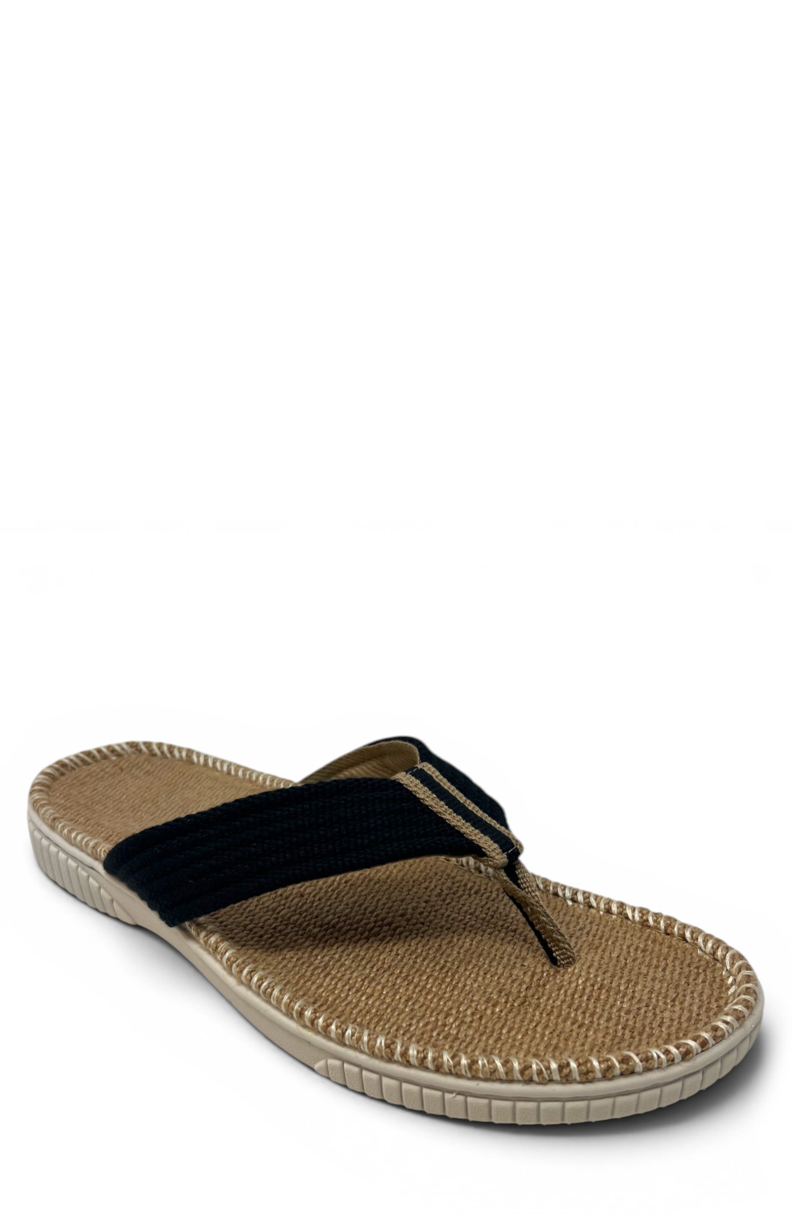 Eden Natures Weave Jute Sandal, Main, color, BLACK