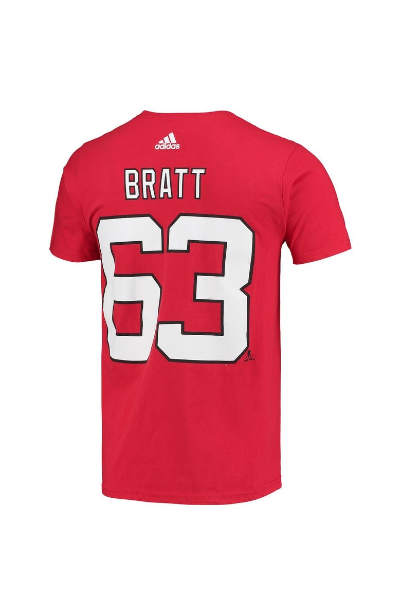 adidas Men's adidas Jesper Bratt Red New Jersey Devils Name and Number T-Shirt, Alternate, color,