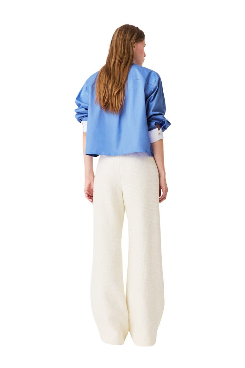 Lurex tweed trousers, Alternate, color, Ecru