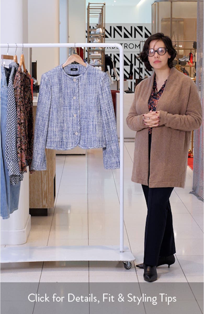 Cotton Tweed Collarless Jacket, sales video thumbnail