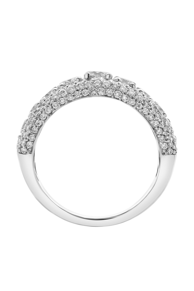 Terra 14K Gold Round Diamond Studded Wedding Band - 2.15cts, Alternate, color, 14K White Gold