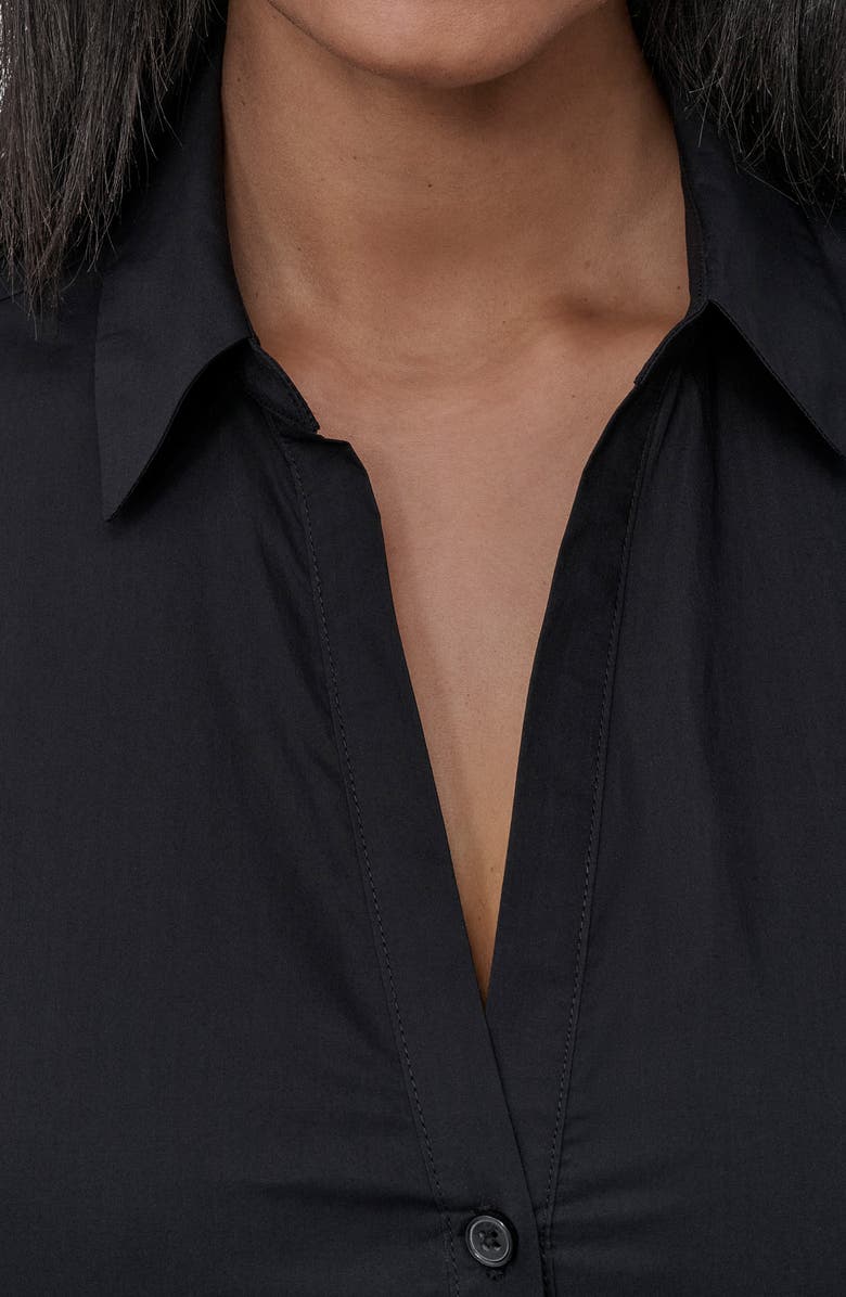 DKNY Jeans Short Sleeve Tiered Cotton Poplin Shirtdress, Alternate, color, Black