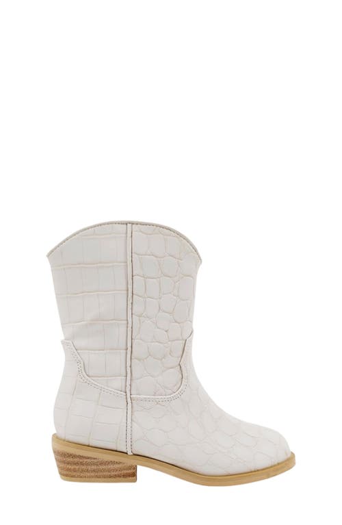 Shushop Kids' Zouzou Croc Embossed Western Boot In Brown