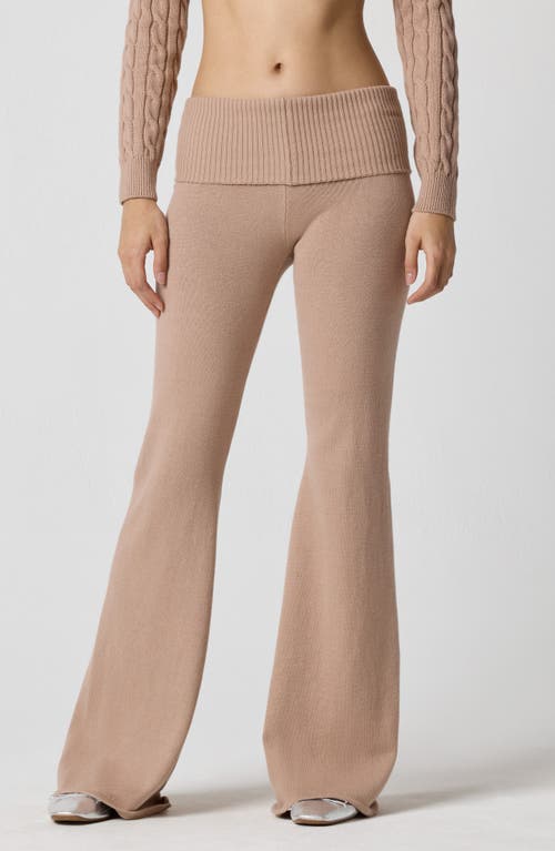 Florence By Mills Foldover Cotton Blend Pants In Brown