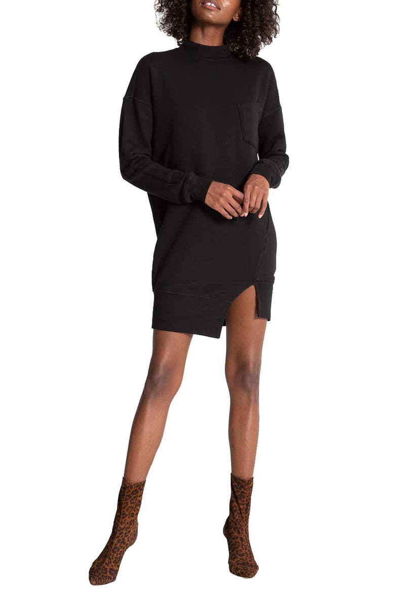Pari Mock Neck Long Sleeve Minidress, Main, color, BLACK CAT