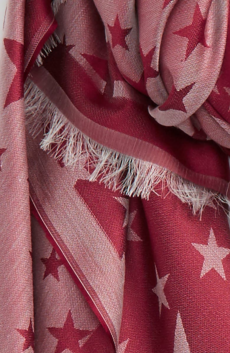 Stella McCartney Star Jacquard Silk & Modal Scarf, Alternate, color, 
