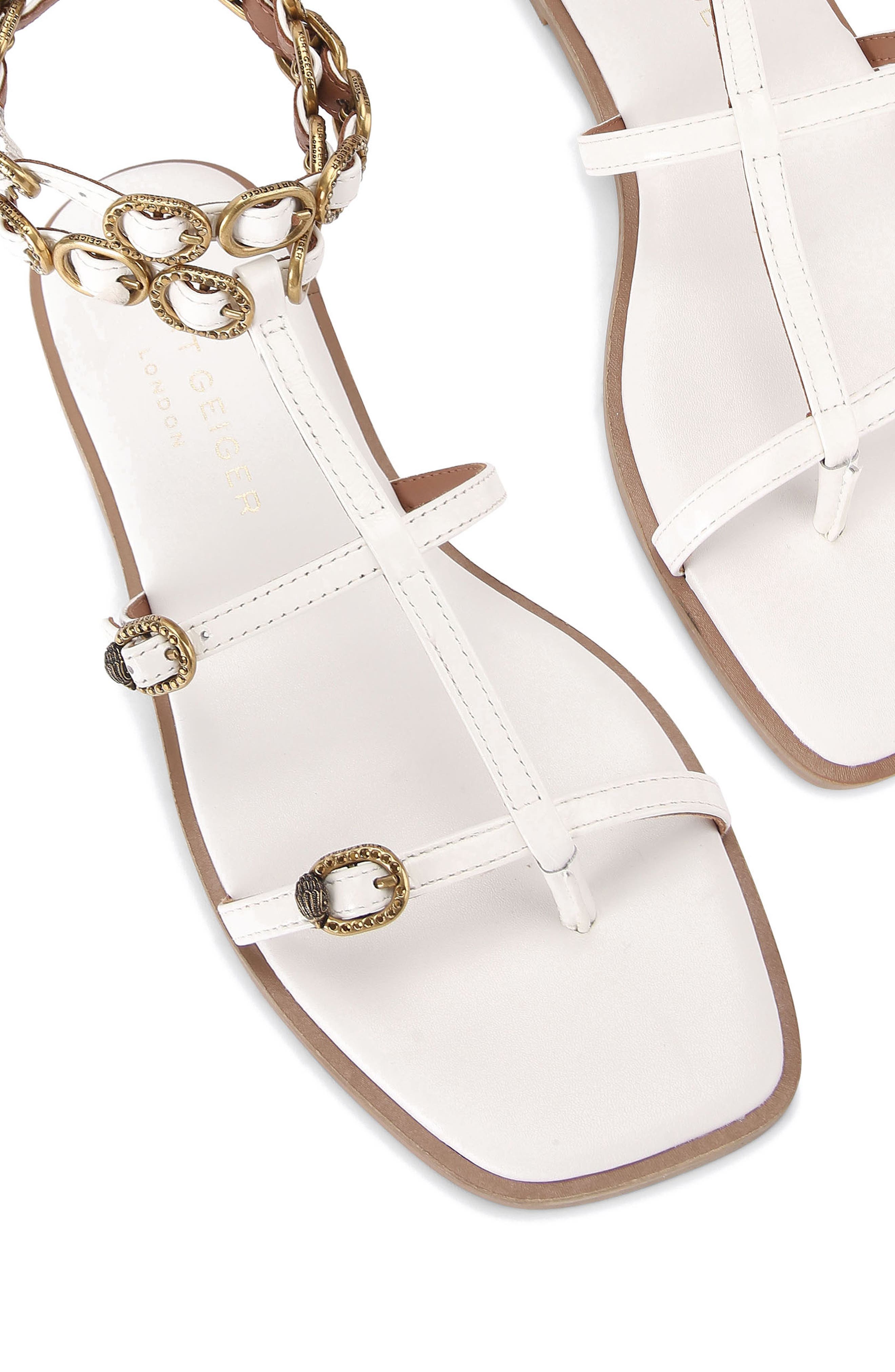 Kurt Geiger London Regent Buckle Embellished Gladiator Sandal, Alternate, color, 