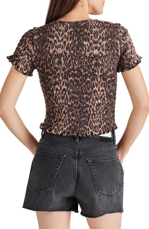 STEVE MADDEN STEVE MADDEN FIA LEOPARD PRINT SMOCKED TOP