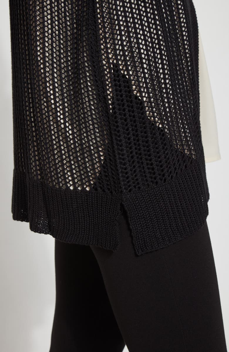 Lysse Amora Linen Mesh Duster, Alternate, color, Black