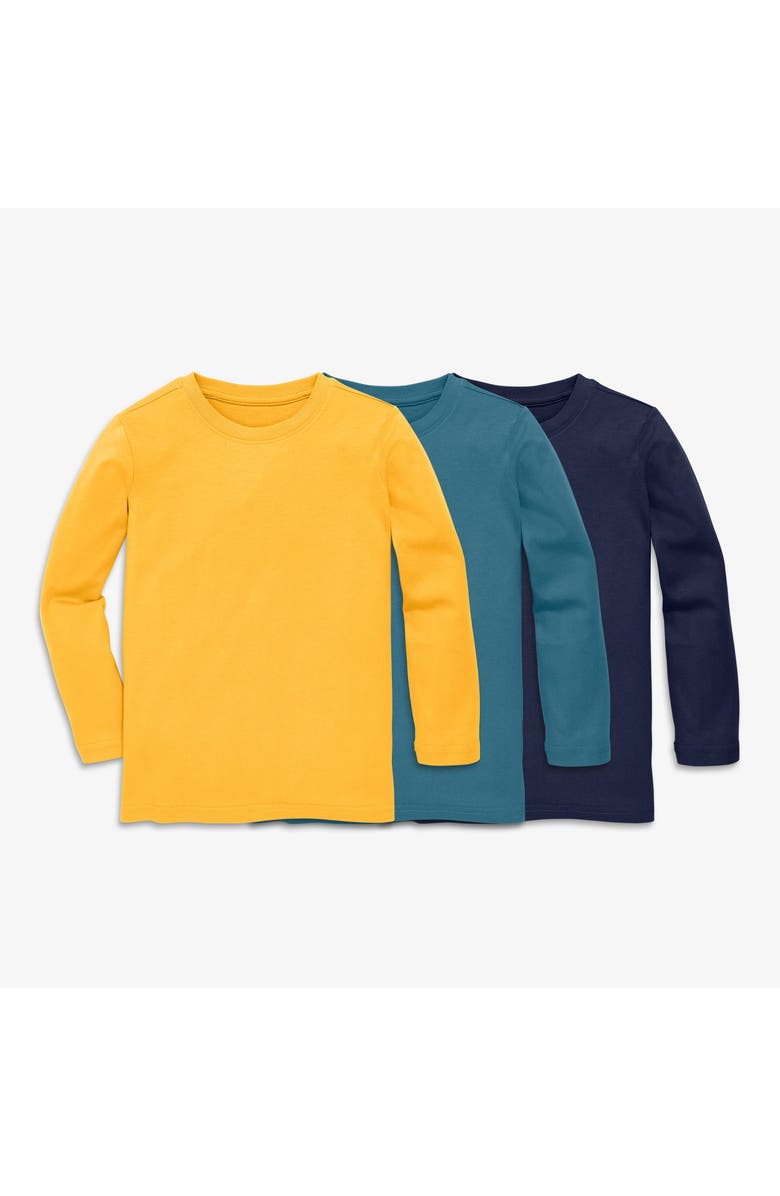 Primary Kids Long Sleeve Classic Tee 3-Pack, Main, color, Slate Blue Mix