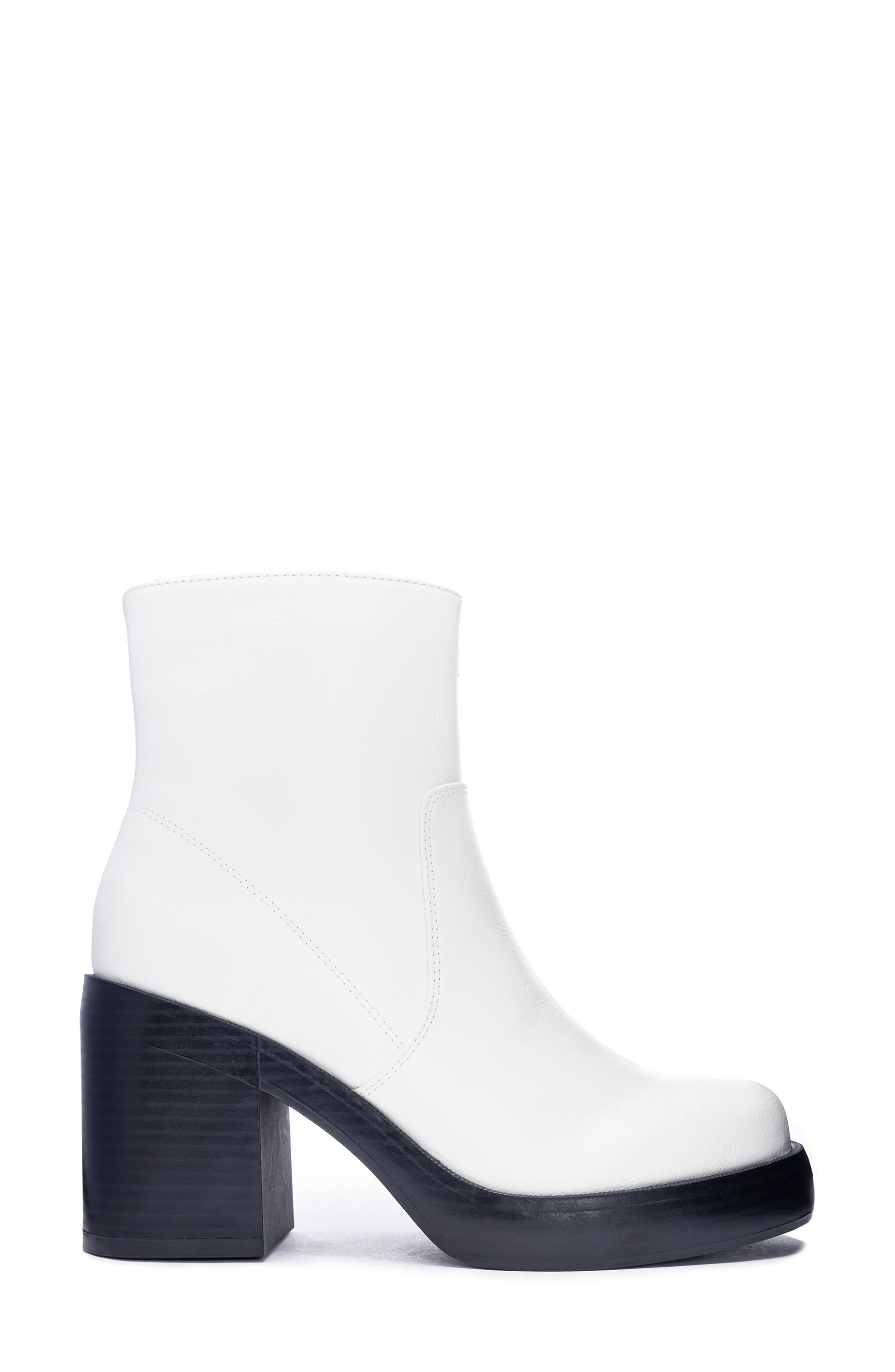 Groovy Platform Boot, Alternate, color, WHITE FAUX LEATHER