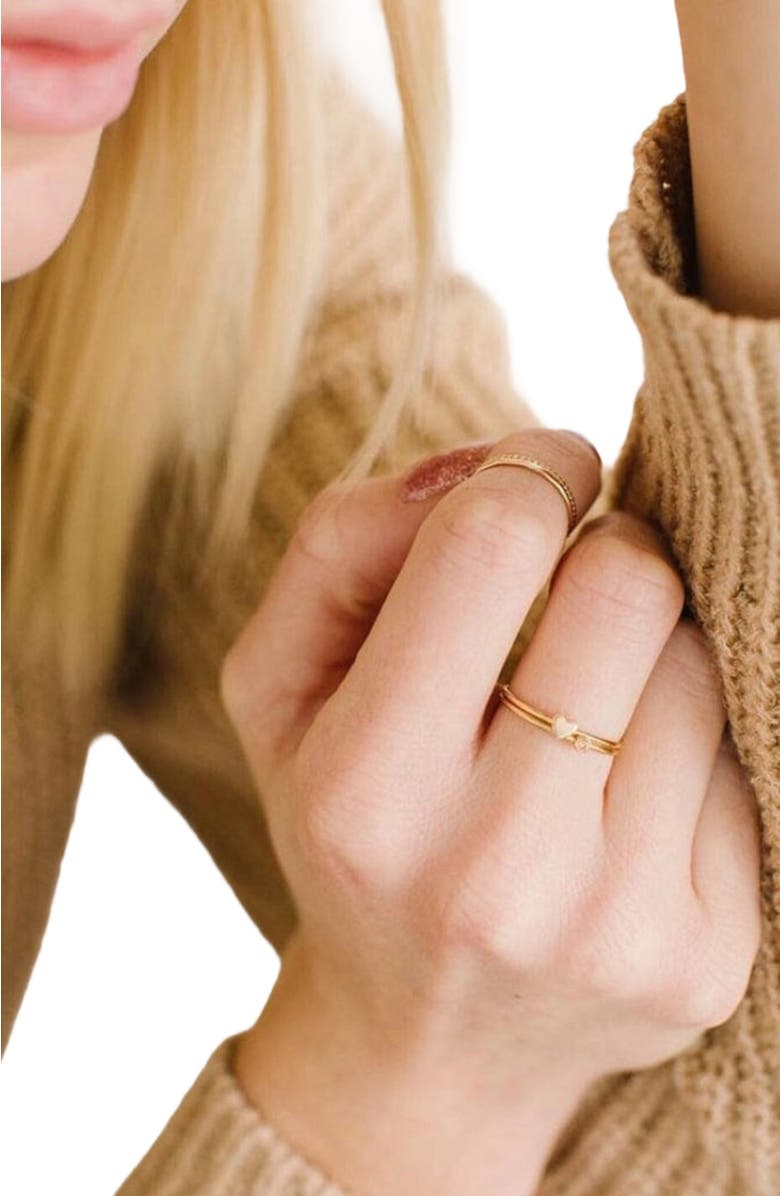 MADE BY MARY Heart Stacking Ring, Alternate, color, Gold Filled