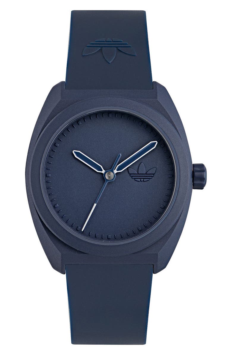 adidas AO Street Resin Strap Watch, Main, color, Navy