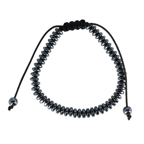Trafalgar Axel Metallic Bead Adjustable Bracelet In Gray