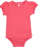 RuffleButts Baby/Toddler Girls Knit Puff Short Sleeve Bodysuit