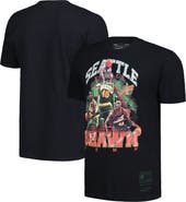 Mitchell & Ness Men's Mitchell & Ness Shawn Kemp Black Seattle SuperSonics Hardwood Classics Bling Concert Player T-Shirt