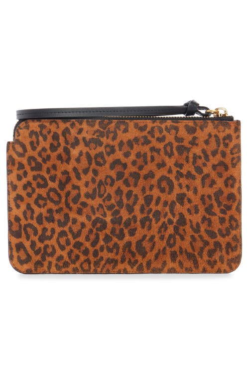 Isabel Marant Oskan Leopard Print Suede Flat Pouch In Brown