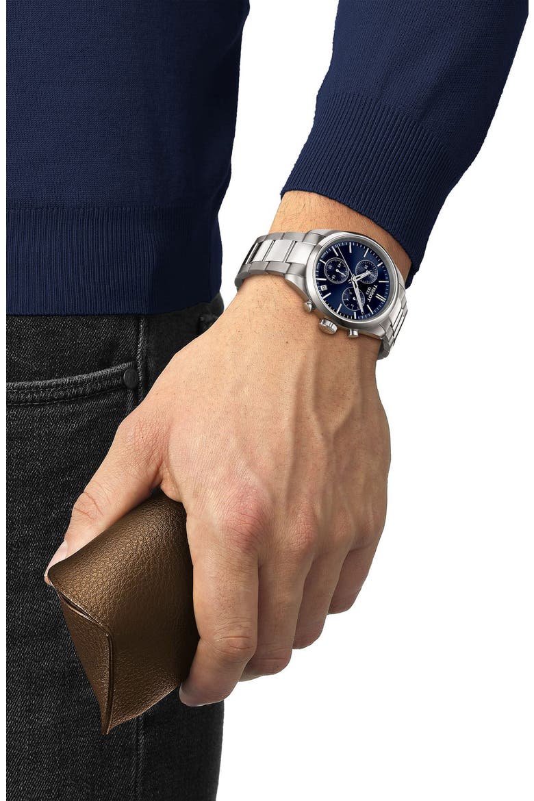 PR100 Chronograph Bracelet Watch, 40mm, Alternate, color, BLUE/ SILVER