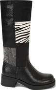 Seven7 Noman Patch Animal Print Knee High Faux Leather Boot