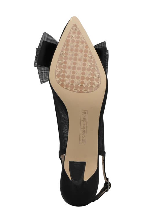 Charles David Arina Slingback Pointed Cap Toe Pump In Black