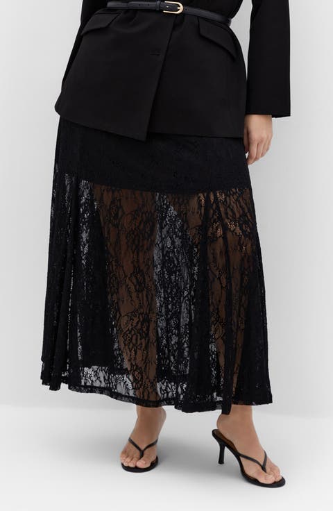 Lace Maxi Skirt (Plus)