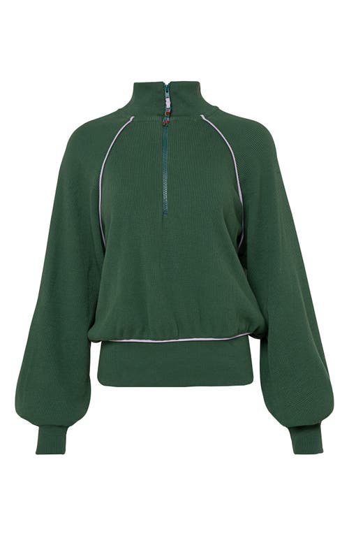 Maaji Shamrock Quarter-zip Cover-up Pullover In Green