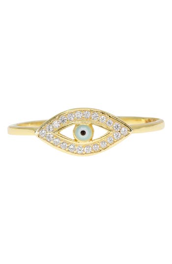 Ragen Jewels Evil Eye Pave Ring In Gold