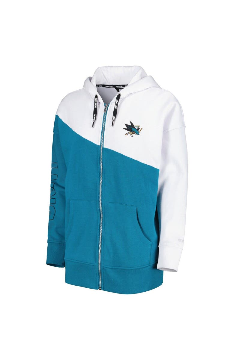 DKNY SPORT Women's DKNY Sport Teal/White San Jose Sharks Gina Full-Zip Hoodie, Alternate, color, 