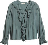 DÔEN Hardy Ruffle Pintuck Organic Cotton Top