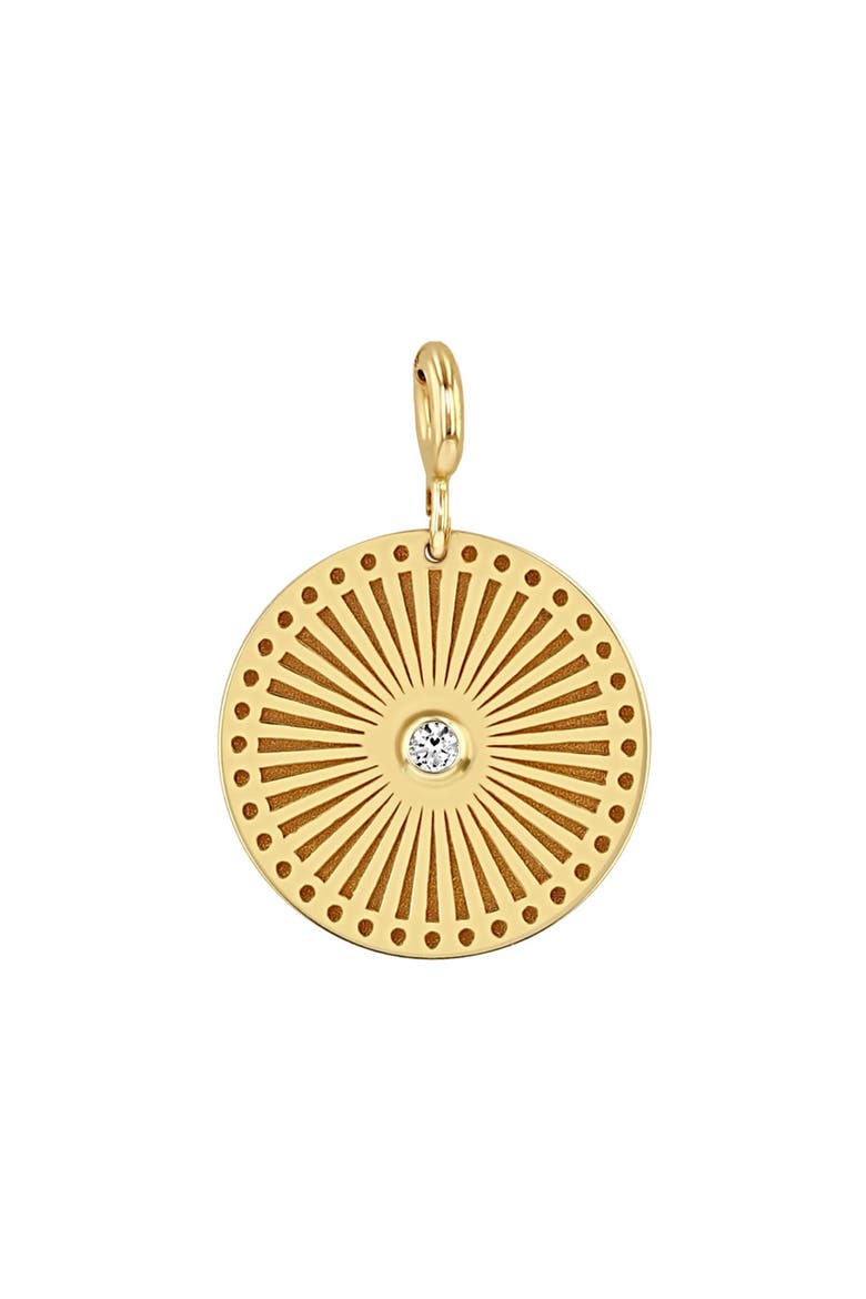 Diamond Sunbeam Medallion Charm, Main, color, 14K YELLOW GOLD