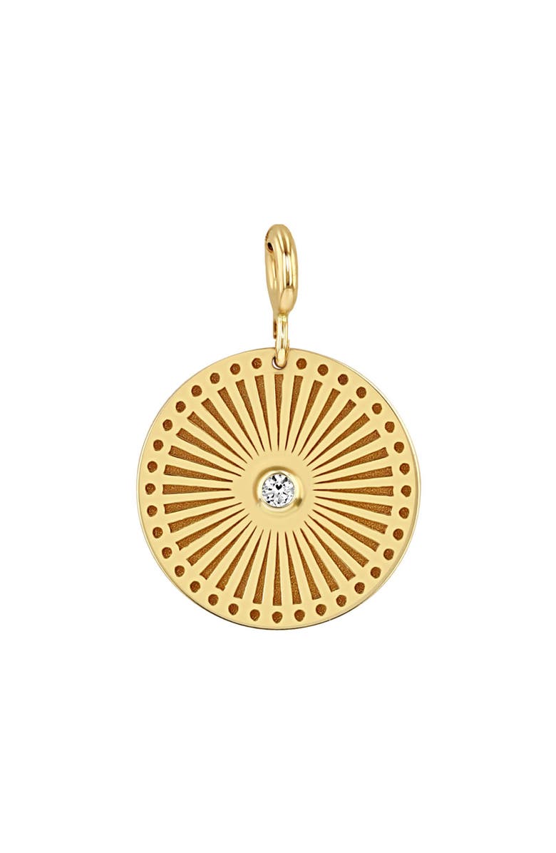 Zoë Chicco Diamond Sunbeam Medallion Charm, Main, color, 14K Yellow Gold