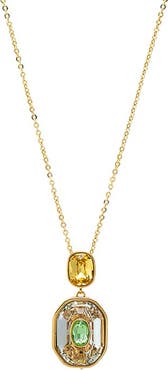 BY ADINA EDEN Multi-Color Octagon Crystal Necklace