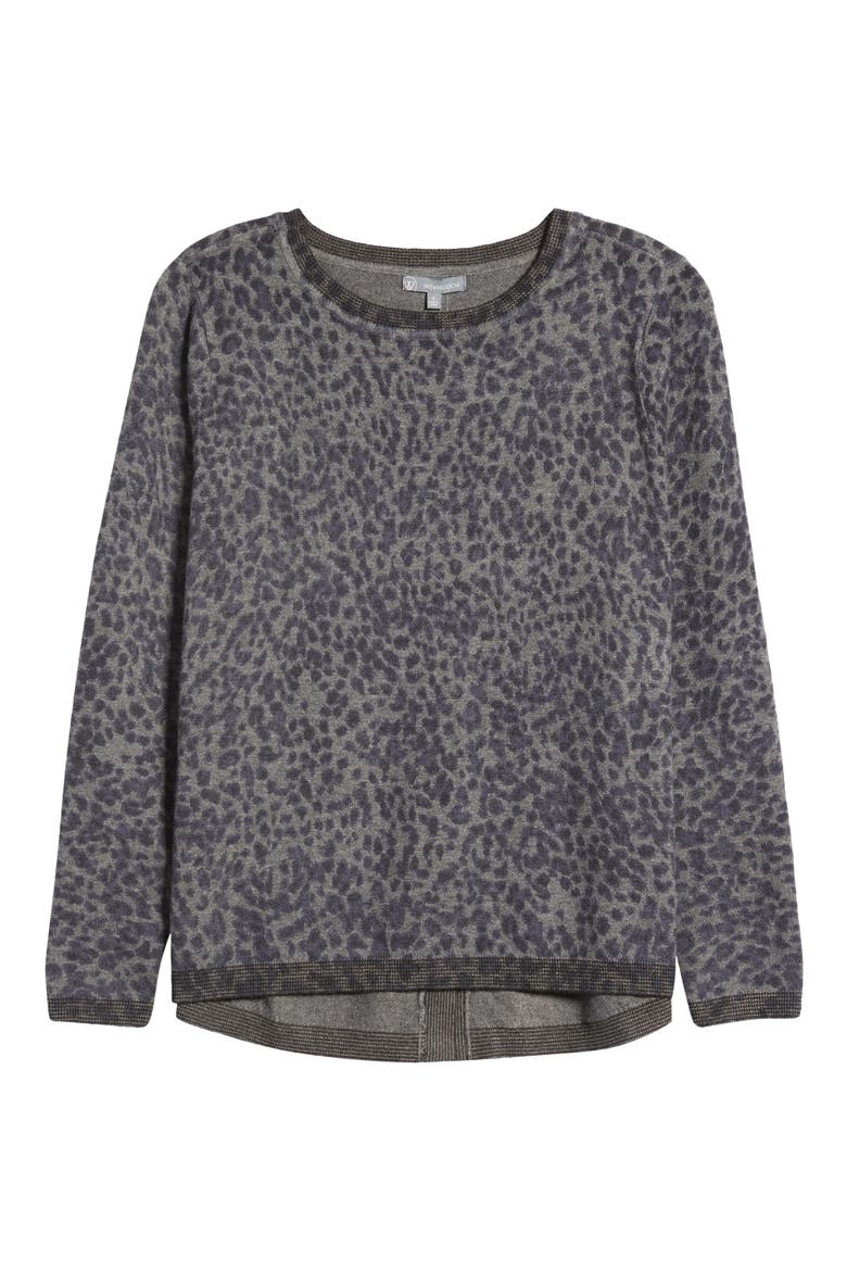 Leopard Print Sweater (Nordstrom Exclusive), Alternate, color, NAMU- NAVY MULTI