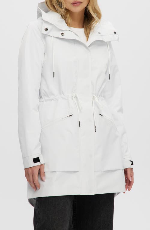 Noize Mid Length Rain Coat In White