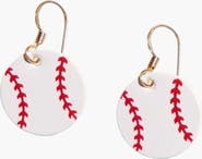 Nickel & Suede Mini Slugger Baseball Earrings