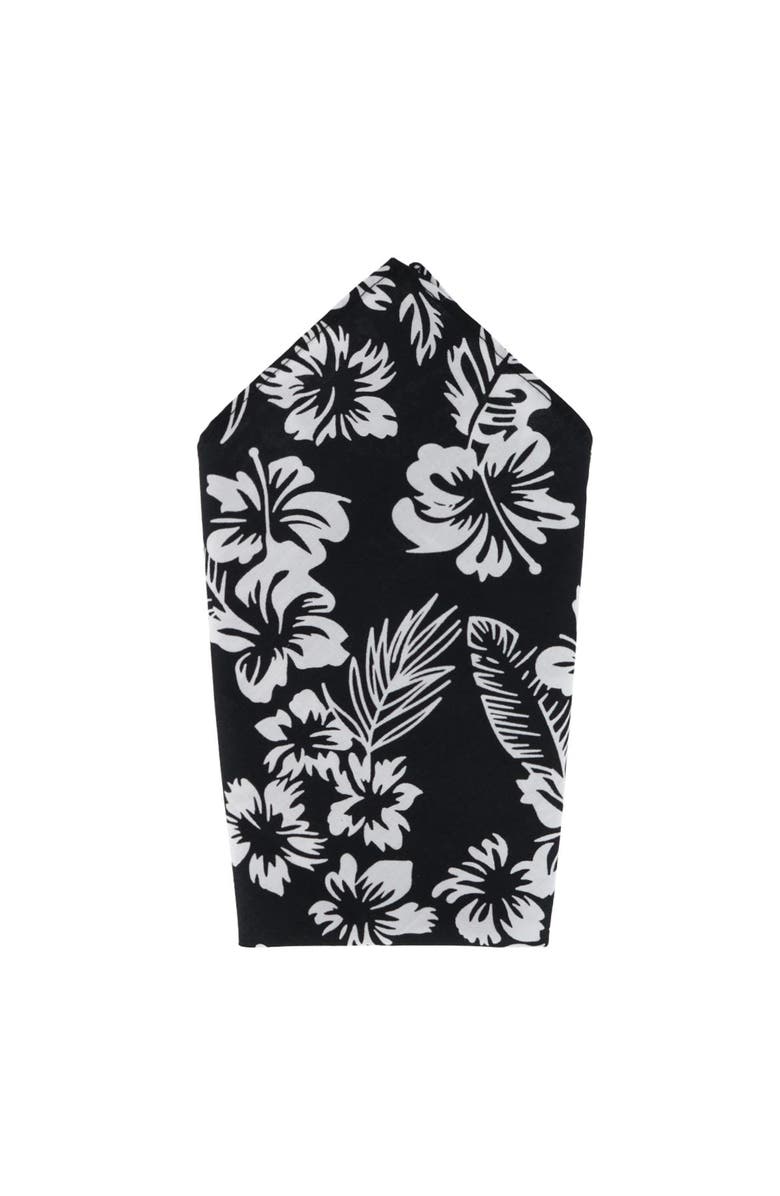 Trafalgar Mana Hawaiian Print Handkerchief, Main, color, Black